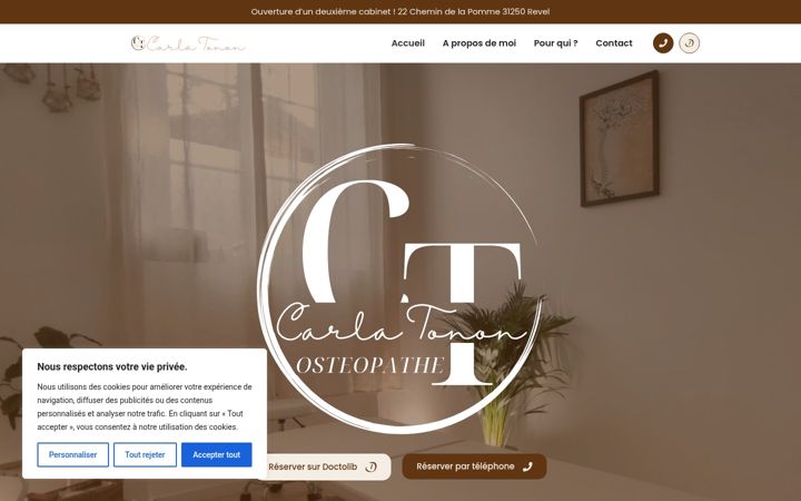 Screenshot of carlatonon-osteopathe.com