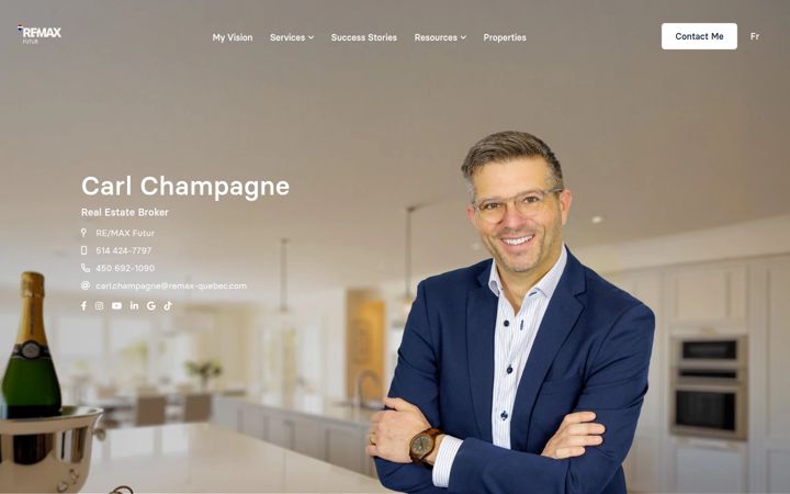 Screenshot of carlchampagne.ca
