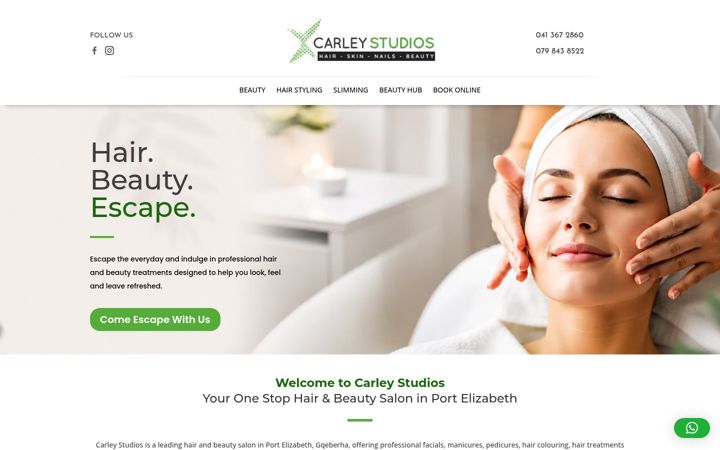 Zrzut ekranu carleystudios.co.za