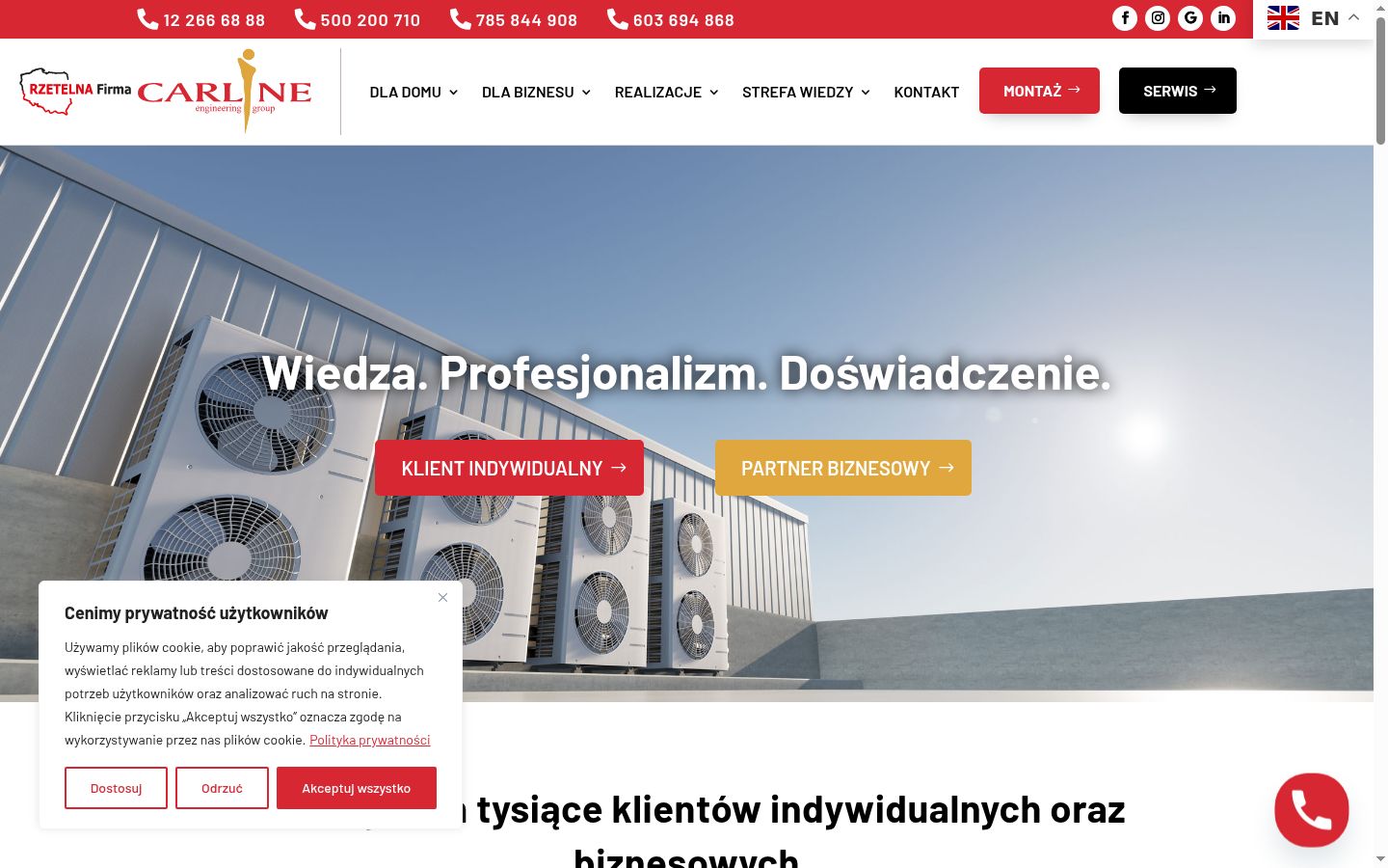 Zrzut ekranu banera zgody wyświetlanego przed jakąkolwiek interakcją