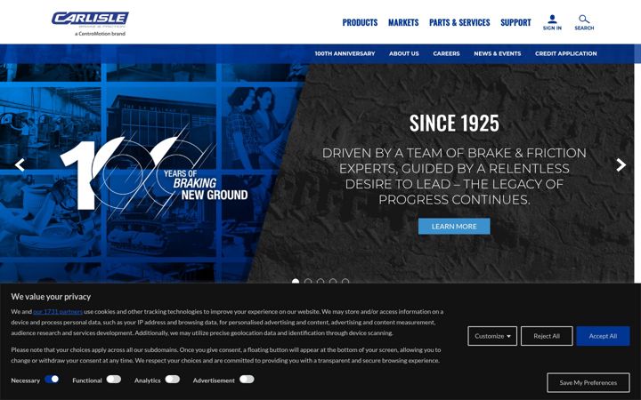 Screenshot of carlislecbf.com