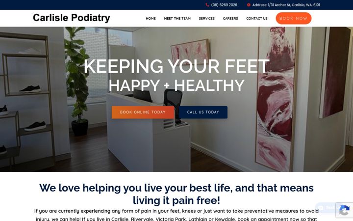 Skjermbilde av carlislepodiatry.com.au