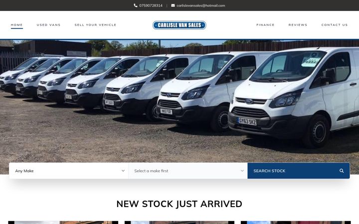 Screenshot of carlislevansales.co.uk