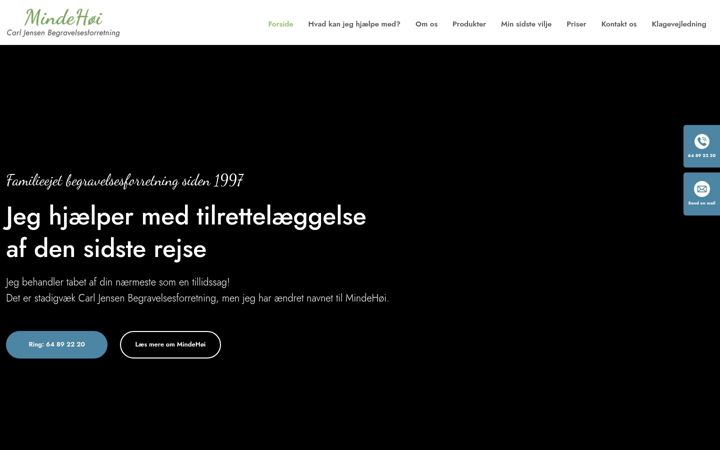 Screenshot of carljensenbegravelse.dk