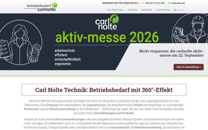 Screenshot of carlnolte-betriebsbedarf.de