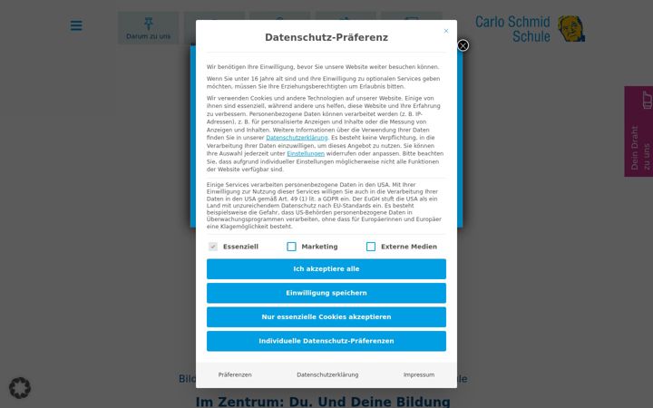 Snimka zaslona za carlo-schmid-schule.de