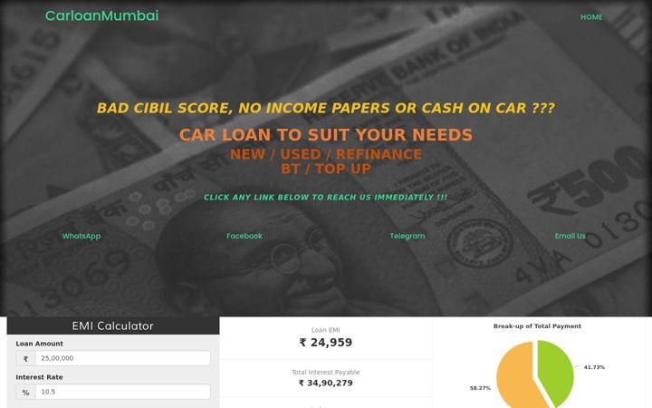 Screenshot of carloanmumbai.com