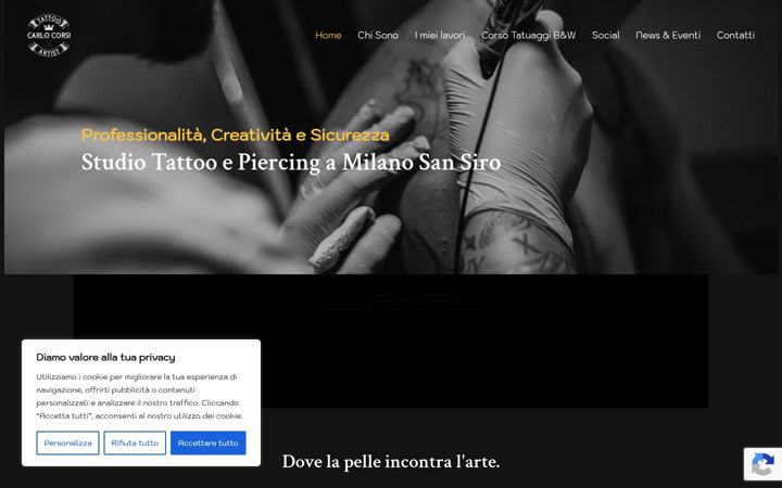 Skærmbillede af carlocorsitattoo.it