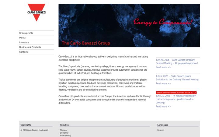 Screenshot of carlogavazzi.com