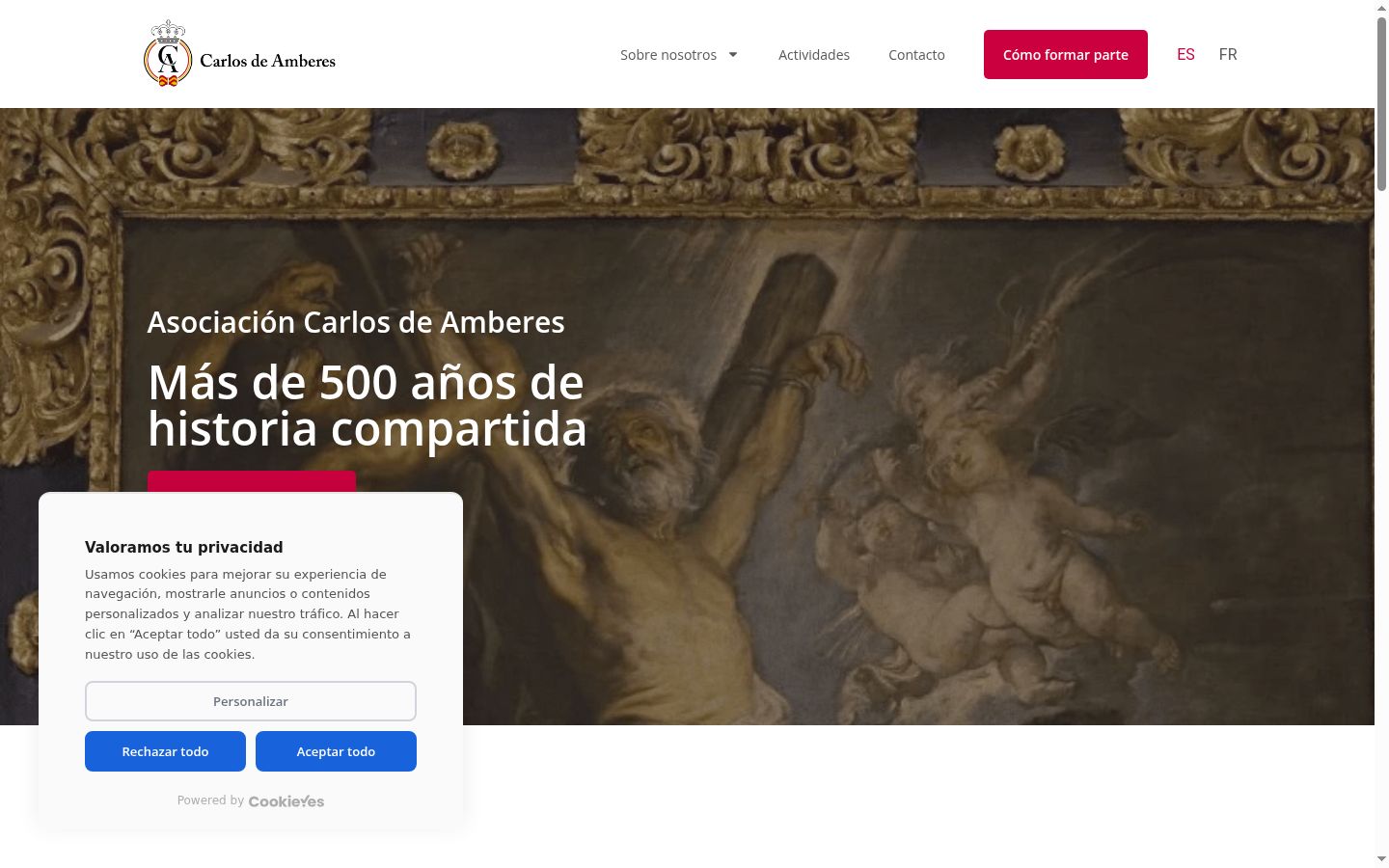 Screenshot of the consent banner shown before any interaction