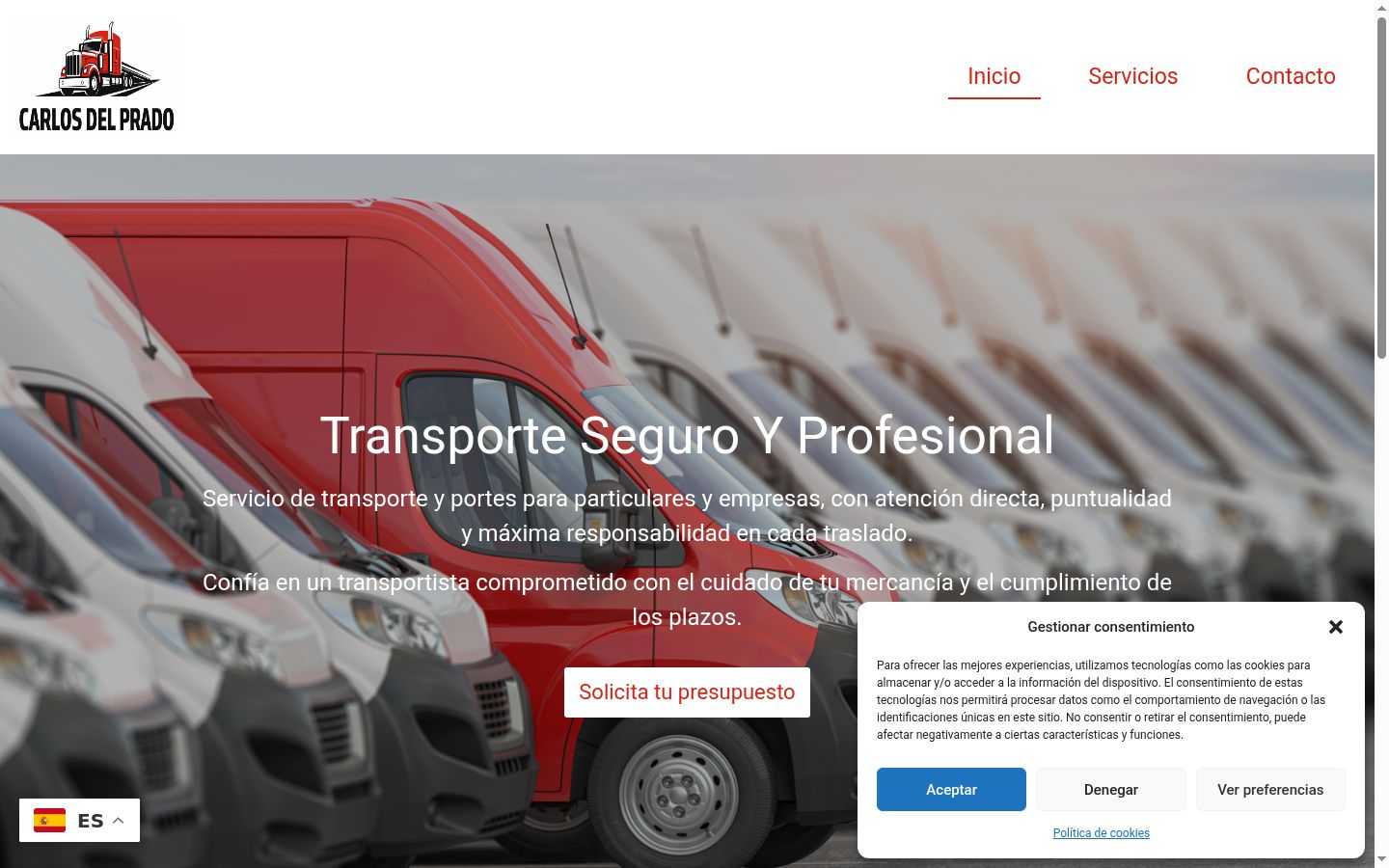 Screenshot del banner di consenso mostrato prima di qualsiasi interazione