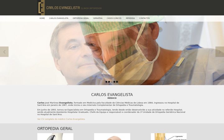 Ekraanipilt saidist carlosevangelista.pt