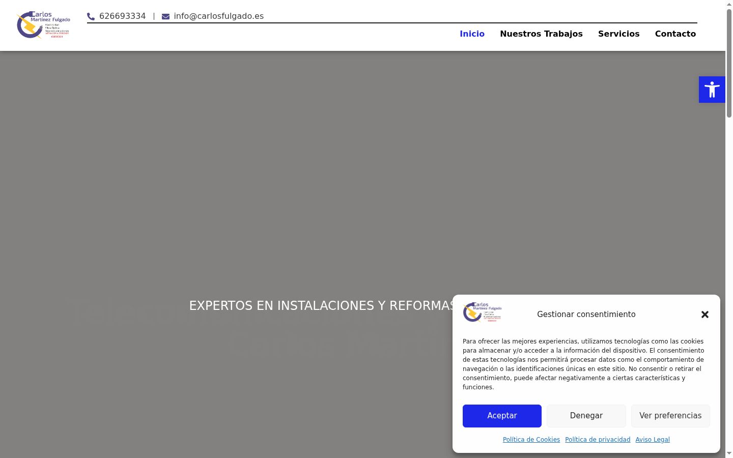 Screenshot of the consent banner shown before any interaction