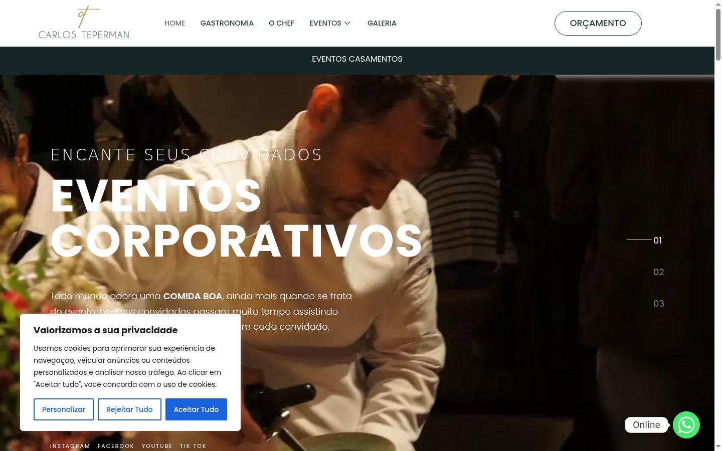 Screenshot del banner di consenso mostrato prima di qualsiasi interazione