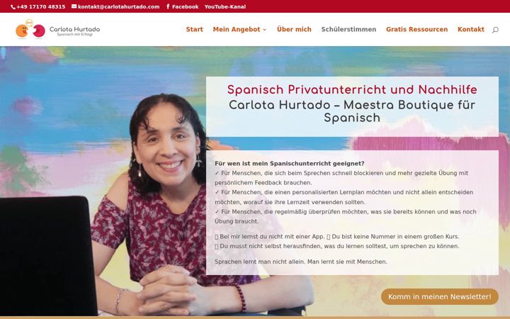 Screenshot of carlotahurtado.com