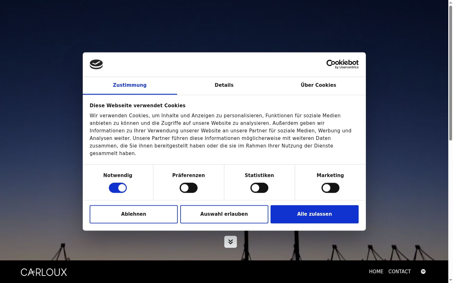 Sutikimo reklamjuostės, rodytos prieš bet kokią sąveiką, ekrano kopija