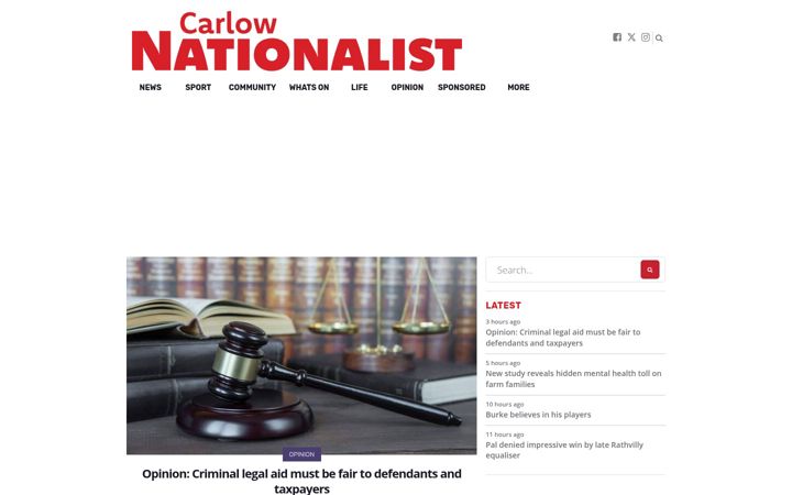 Screenshot of carlow-nationalist.ie