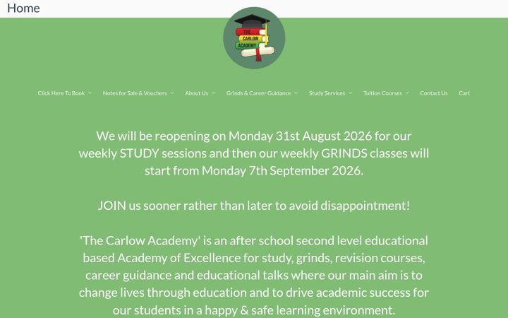 Snímek obrazovky carlowacademy.ie