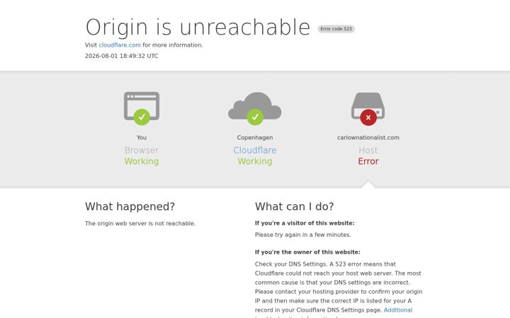 Screenshot of carlownationalist.com