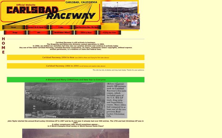 Screenshot van carlsbadraceway.org