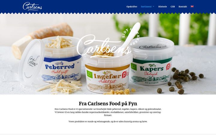 Screenshot of carlsensfood.dk