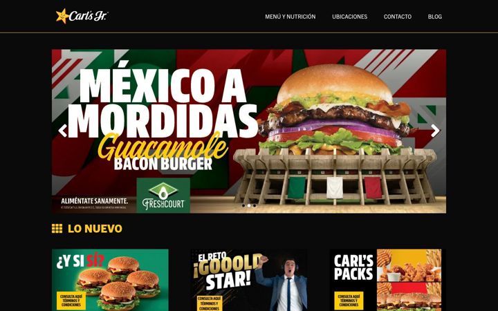Screenshot of carlsjr.com.mx