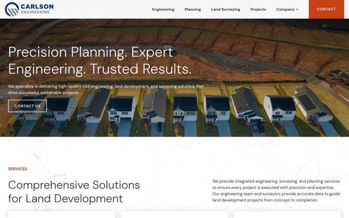 Screenshot of carlson-engineering.com