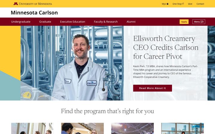 Screenshot von carlsonschool.umn.edu