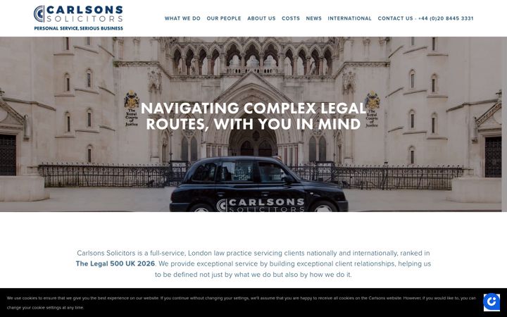 Screenshot of carlsonssolicitors.com