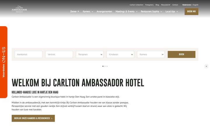 Screenshot of carltonambassador.nl