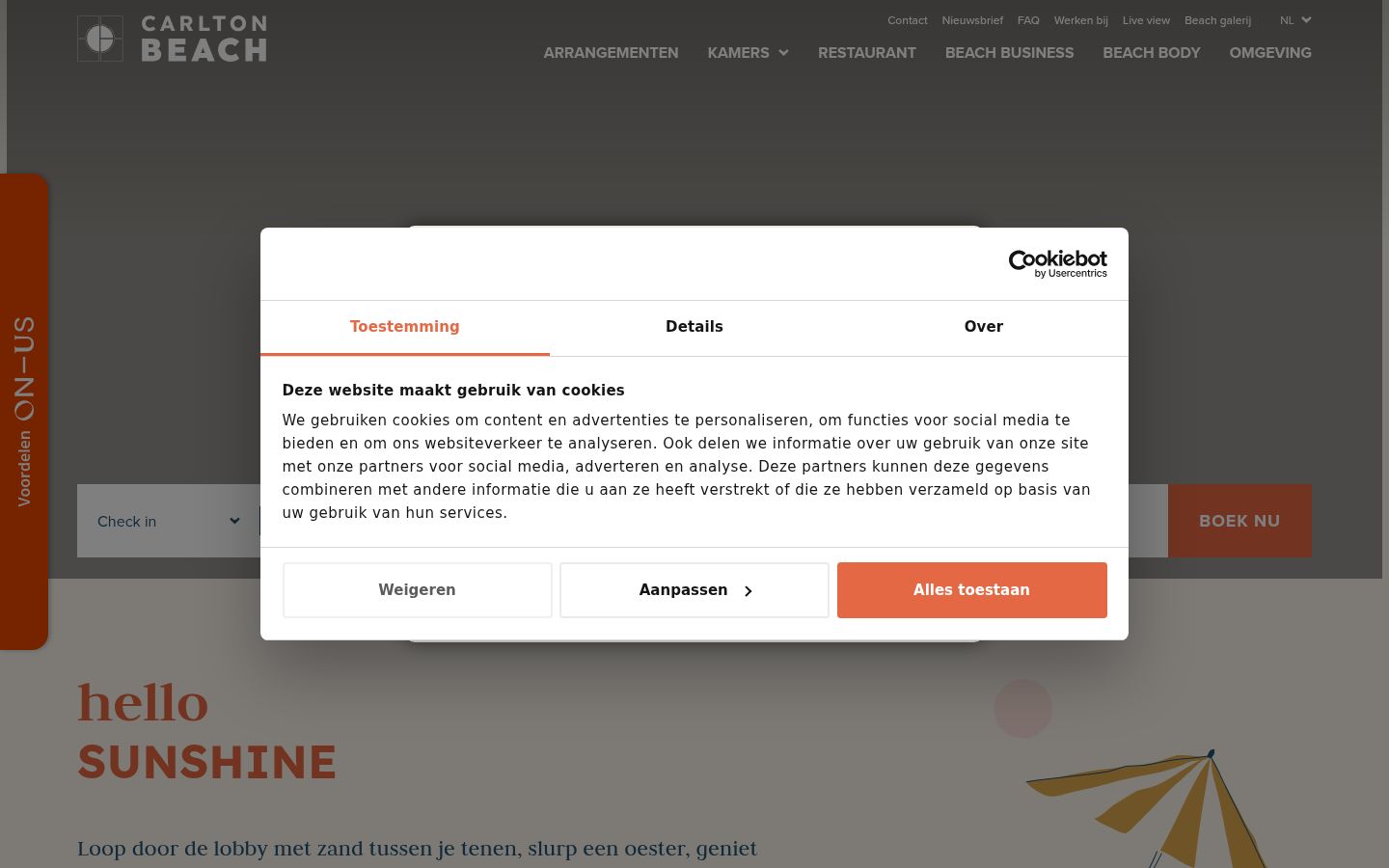 Screenshot tal-banner tal-kunsens muri qabel kwalunkwe interazzjoni