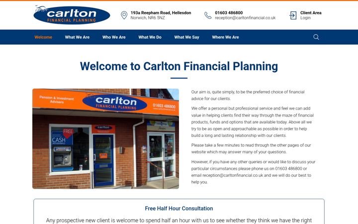 Screenshot of carltonfinancial.co.uk