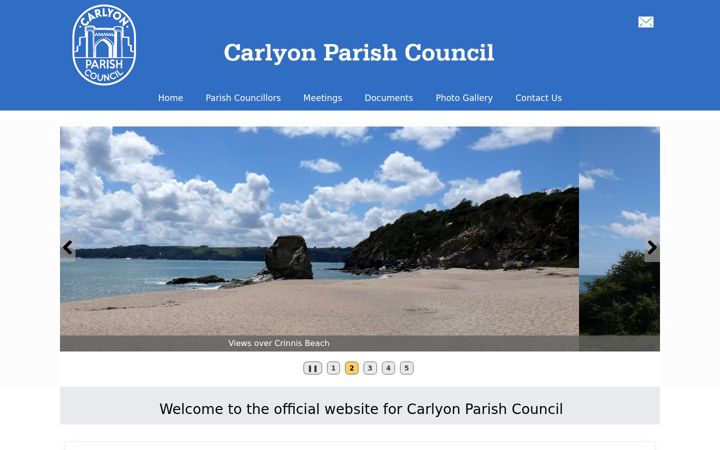 Screenshot of carlyon-pc.gov.uk