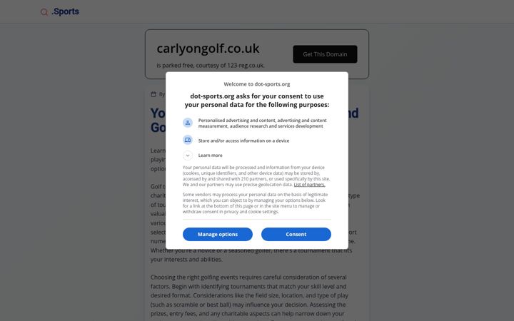 Screenshot of carlyongolf.co.uk