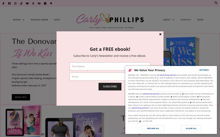 Screenshot of carlyphillips.com