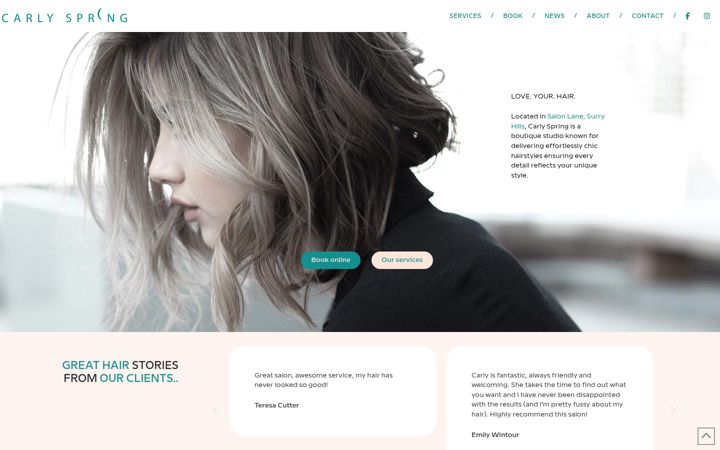 Screenshot of carlyspring.com.au