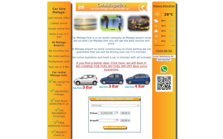 Screenshot of carmalagahire.com