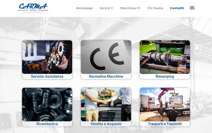 Screenshot of carmamacchineutensili.com