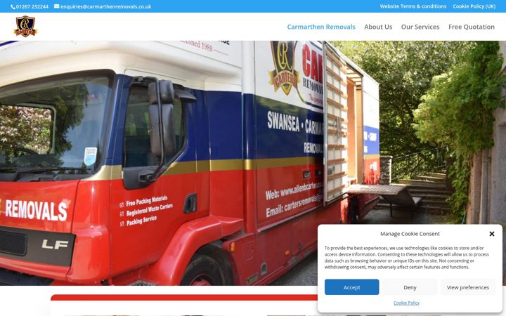 Screenshot of carmarthenremovals.co.uk