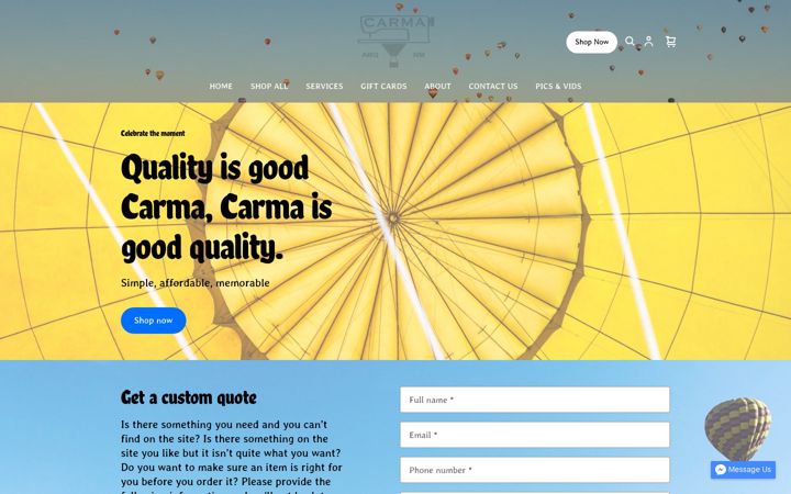 Screenshot of carmasewing.com
