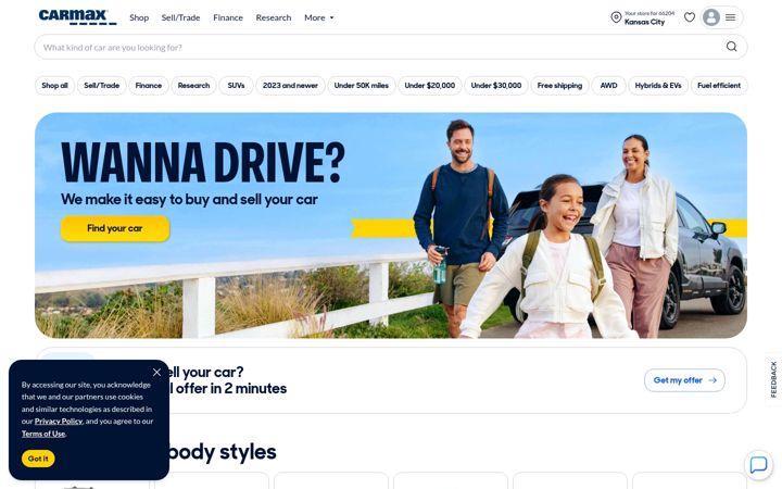 Snímek obrazovky carmax.com