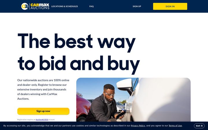 Screenshot of carmaxauctions.com