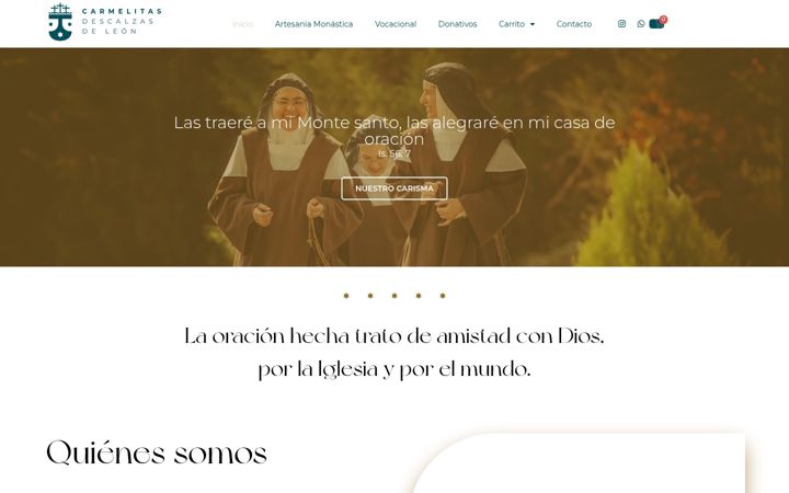 Screenshot of carmelitasdescalzasdeleon.com