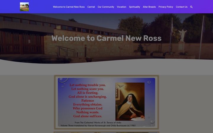 Screenshot of carmelitesnewross.ie