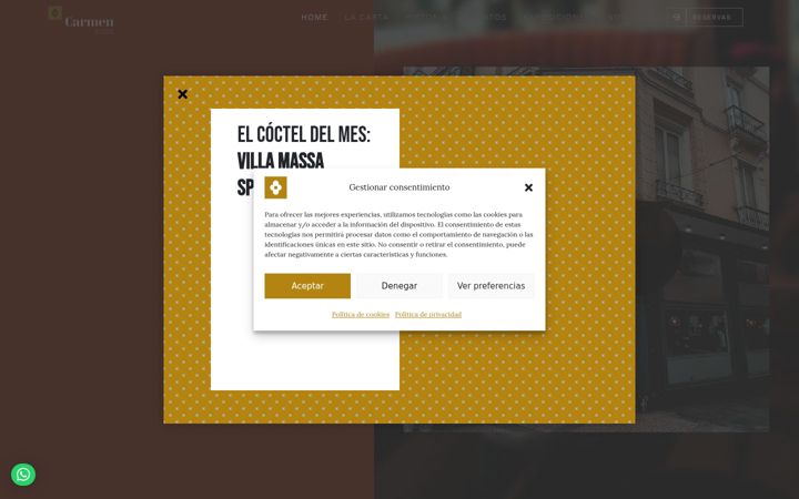 Screenshot of carmen-gastrobar.com