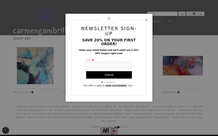 Screenshot of carmengambrillart.com