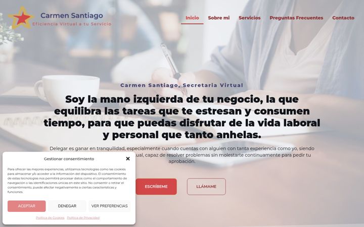 Screenshot of carmensantiagoasistentevirtual.com
