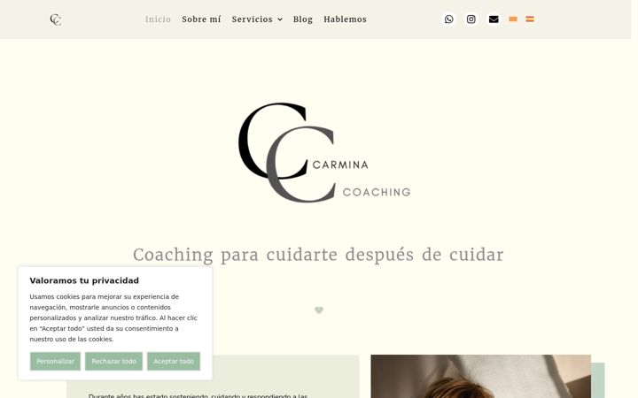 Screenshot of carminacoaching.com