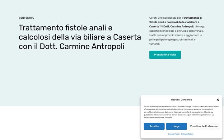 Ekrano kopija carmineantropolistudiomedico.it