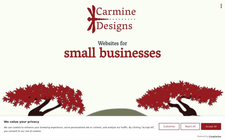 Screenshot of carminedesigns.com